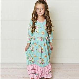 EUC  Adorable Sweetness Ruffle Maxi Dress size 7